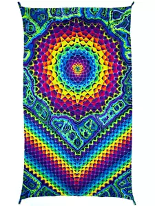 "Quantum" 55" x 32" Tie Dye Art Tapestry Justin Biffer @Just_in_Color shirt - Picture 1 of 5