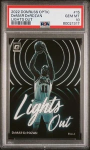 2022 DONRUSS LUCI OTTICHE SPENTE DEMAR DEROZAN PSA 10 - Foto 1 di 2