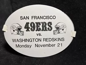 Vintage SAN FRANCISCO 49ers vs. WASHINGTON REDSKINS GRAY ARM Sideline Media Pass - Picture 1 of 3