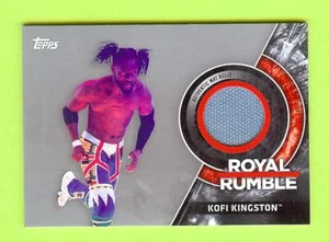 2018 Topps WWE Royal Rumble "Plata" Kofi Kingston evento usado alfombra reliquia #06/25 - Imagen 1 de 1