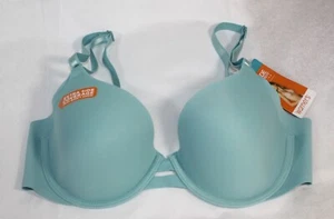 NEW WARNER'S no side effects BRA 1356 extra side coverage CANAL BLUE $46 - Picture 1 of 6