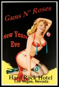Guns and Roses Konzertposter Hard Rock Hotel KÜHLSCHRANKMAGNET 6x8 Leinwanddruck - Bild 1 von 2