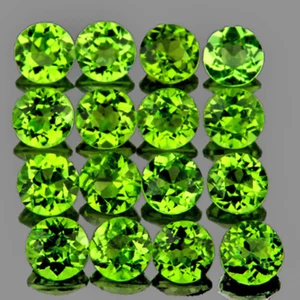 Peridoto Verde Redondo 4.00 mm 16 Piezas, Impecable-VVS, Piedra Preciosa Suelta Natural - Imagen 1 de 2