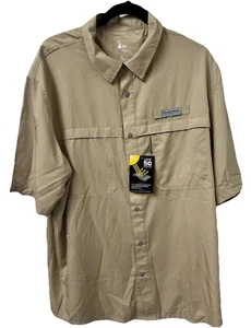 Field & Stream Vented Short Sleeve UPF 50 Beige Shirt Wandern Angeln Outdoor XL - Bild 1 von 6