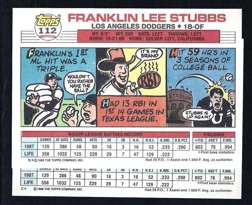 1988 Topps Big Copyright Line Print VARIATION PAIRS * You PICK CHOOSE * - Image 1 of 1