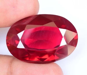 94.40 Ct Natural Mozambique Blood Red Ruby Certified Gigantic Oval Cut Gemstone - Picture 1 of 5