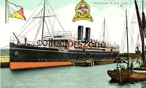 P&O Line Ship RMS Moldavia 1903-18 Printed Postcard Sunk WW1 Star Series - Picture 1 of 2