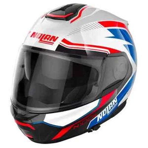 Nolan N100-6 Surveyor N-Com Modular Flip-Up Helmet Metal White / Blue / Red smal - Picture 1 of 13