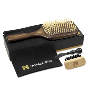 100% Natural Wood Hair Brush for Massaging Scalp, Hair Growth,For All Hair Types - Picture 1 of 12