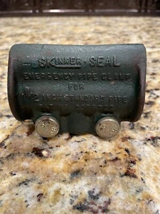 Vintage Skinner-Seal 1/2" Emergency Pipe Clamp, Pat. 1927, South Bend, Indiana - Picture 1 of 3
