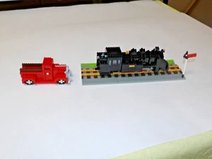 Kawada Nanoblock Lot of 2 Locomotive and Pickup Truck ONLY READ DESC - Picture 1 of 4