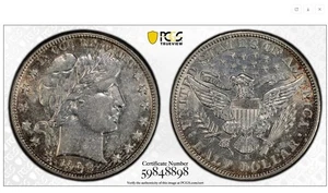 1908-S Barber Half Dollar 50c PCGS AU50 - Picture 1 of 1