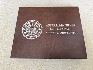 New Australian Silver 1oz Lunar Set Series II 2008-2019 Wooden Display Case - Picture 1 of 7