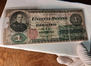 1862 $1 United States National Banknote - Picture 1 of 18