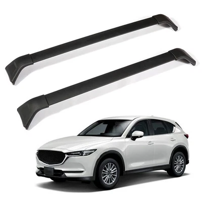 Black 2PCS Roof Rack Cross Bars Fits 2017-2023 Mazda CX-5 2.5L Aluminum Carrier - Imagem 1 de 4