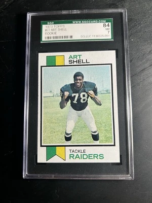 1973 Topps #77 Art Shell RC SGC 7 84 Oakland Raiders HOF - Image 1 of 2