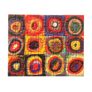 Mini rompecabezas de 50 piezas🧩 Wassily Kandinsky cuadrados con círculos concéntricos - Imagen 1 de 6