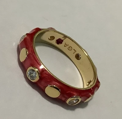 Lauren G Adams Formula Red & Clear Cz’s, Gold Plated (114) Size 7 - Image 1 of 2