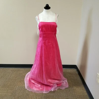 Vestido de graduación vintage años 90 Zum Zum rosa ombre brillante sin mangas  Foto 1 de 4