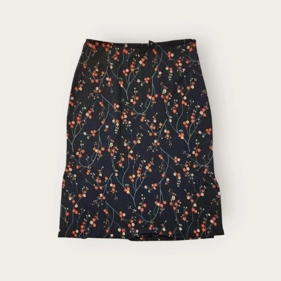 Falda sin cordones fluida estampado floral vintage Y2k Express con aberturas laterales talla 3/4 Foto 1 de 4