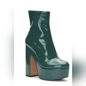 Jessica Simpson Madlania Verde Charol Plataforma Botas Mujer Nuevo Tacón Alto 10 LO ÚLTIMO - Imagen 1 de 8