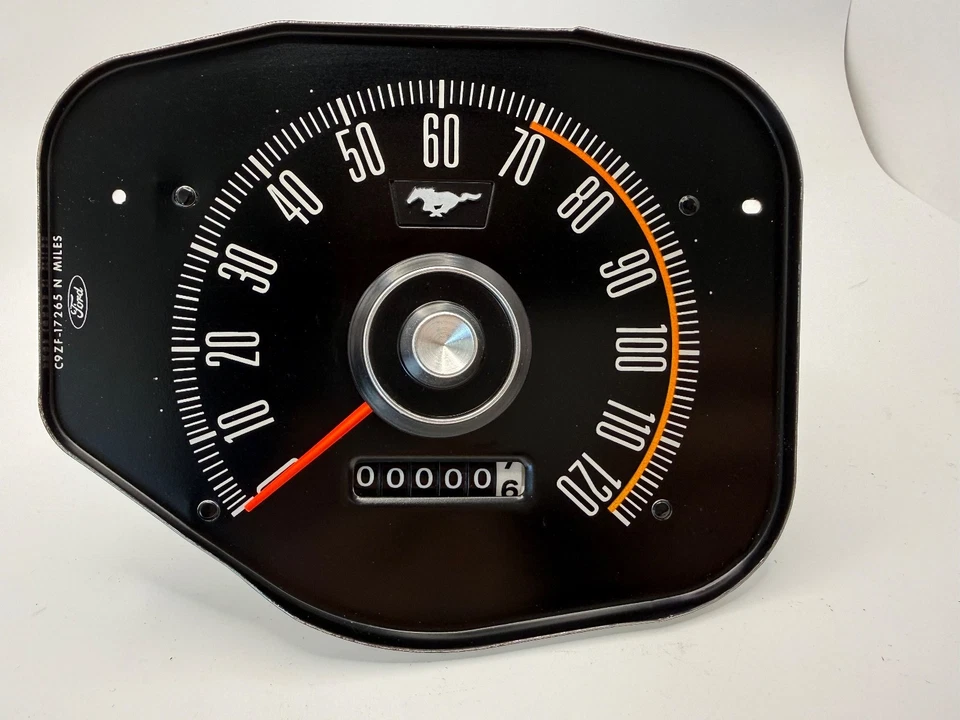 NOS 1969 - 1970 福特野马速度计 120 MPH C9ZF-17255-N | 已测试,工作正常 — 第 1/4 张图片
