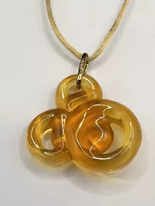 Lalique Paris Crystal Amber Pendant Rare - Picture 1 of 10