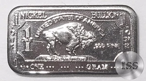 Fine .999 Nickel Ingot, 1 Gram Pure Buffalo Bar, Collectible Elemental Bullion - Picture 1 of 2