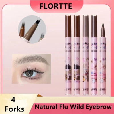 FLORTTE 4 Forks Liquid Eyebrow Pen Brow Enhancers Pencil Aegyo-sal Line Definer - Image 1 of 4