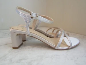 NIB Jewel Badgley Mischka Omari II Jeweled Satin Bkle 2.5" Heel Sandal Women 6.5 - Picture 1 of 8