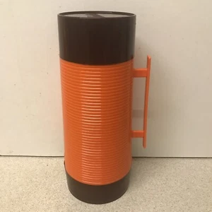 Vintage Retro LARGER 32 FL OZ Aladdin Orange Super Food Flask Thermos - Picture 1 of 6