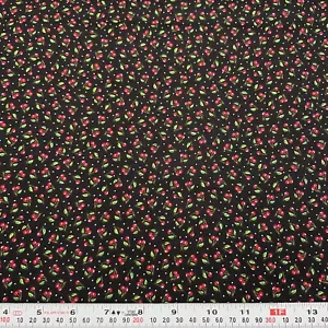 Vintage 2002 Mary Engelbreit Cranston Cherries on Black Cotton by the HALF YARD - Picture 1 of 2
