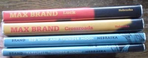 Lot of 4 books by Max Brand Farewell Thunder Moon Red Wind Crossroads Luck HBDJ - Imagen 1 de 1