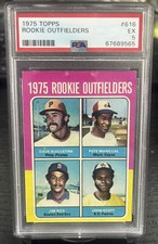 1975 Topps Rookie Outfielders RC Jim Rice Pepe Mangual - # 616 PSA 5 EX - HOF