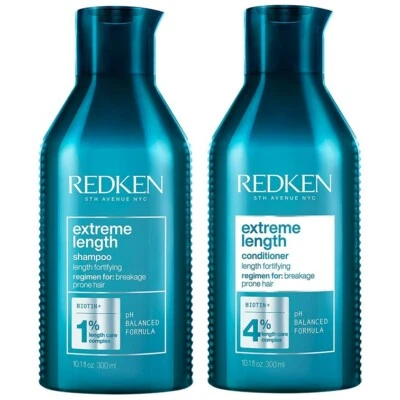 Redken Extreme Length Shampoo 300ml + Conditioner 300ml längeres, stärkeres Haar