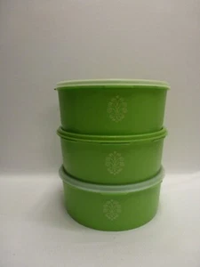 Lote de 3 botes de almacenamiento con tapas Tupperware vintage - Imagen 1 de 5
