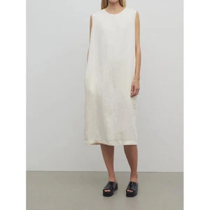 Womens THE ROW Summer Linen Vest Dress White Sleeveless Round Neck Loose Dress - Picture 1 of 20