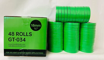 SUPREME MASKING TAPE Green 3/4 inch  (48 Rolls) 4 sleeves Automotive Bodyshop - Image 1 of 3