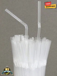 100pcs Disposable Bendable Drinking Straws for Juice, Milk Tea & Cold Beverages - Picture 1 of 7