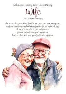 NEW DESIGN To My Darling Wife With Never Ending Love A5 Card Love Anniversary - Picture 1 of 5