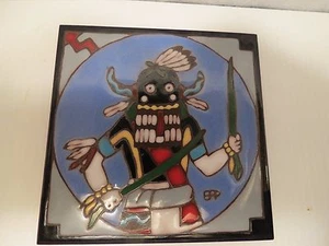 Vintage Prusa Fliese - Elany & Juri - Pachavu Hu' / Whipper Kachina, 6" x 6" neuwertig - Bild 1 von 4