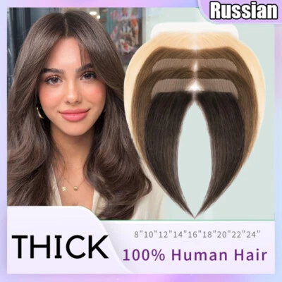 Forehead Hairline Toupee 100% Human Hair Swiss Lace Frontal Replacement Straight - Image 1 of 4