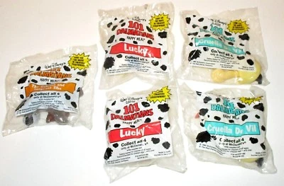 DISNEY McDONALD'S HAPPY FOOD TOYS 101 DÁLMATAS PELÍCULA ANIMADA 1990 LOTE DE 8 Foto 1 de 2