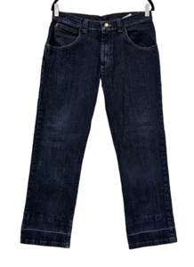 Wrangler 130273 Boys Size 16 Husky Blue Dark Wash Denim Straight Jeans - Picture 1 of 11