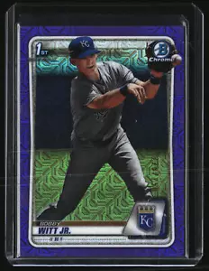 2020 Bowman Chrome Bobby Witt Jr. Purple Mojo Refractor #225/250 - Picture 1 of 2