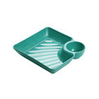 2 Cells Divided Dinner Food Tray Lunch Container Food Plate For School Cantee