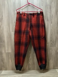 Vintage Woolrich Men's Buffalo Plaid Wool Hunting Pants USA Made 34x28 - Picture 1 of 14