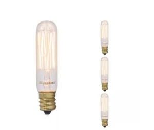 Bulbrite 25-Watt T6 Amber Light 2200K Candelabra Base (E12) Light Bulb (4-pack) - Picture 1 of 5