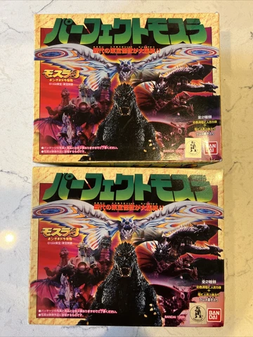 1998 Bandai Godzilla Vs Mothra Set A & B 12 Mini Figures New in Box Cover