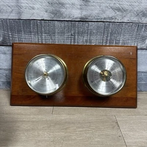 Maximum Inc. Anemometer, Thermometer Brass w/ Silver Dial Weather O4 - Picture 1 of 3